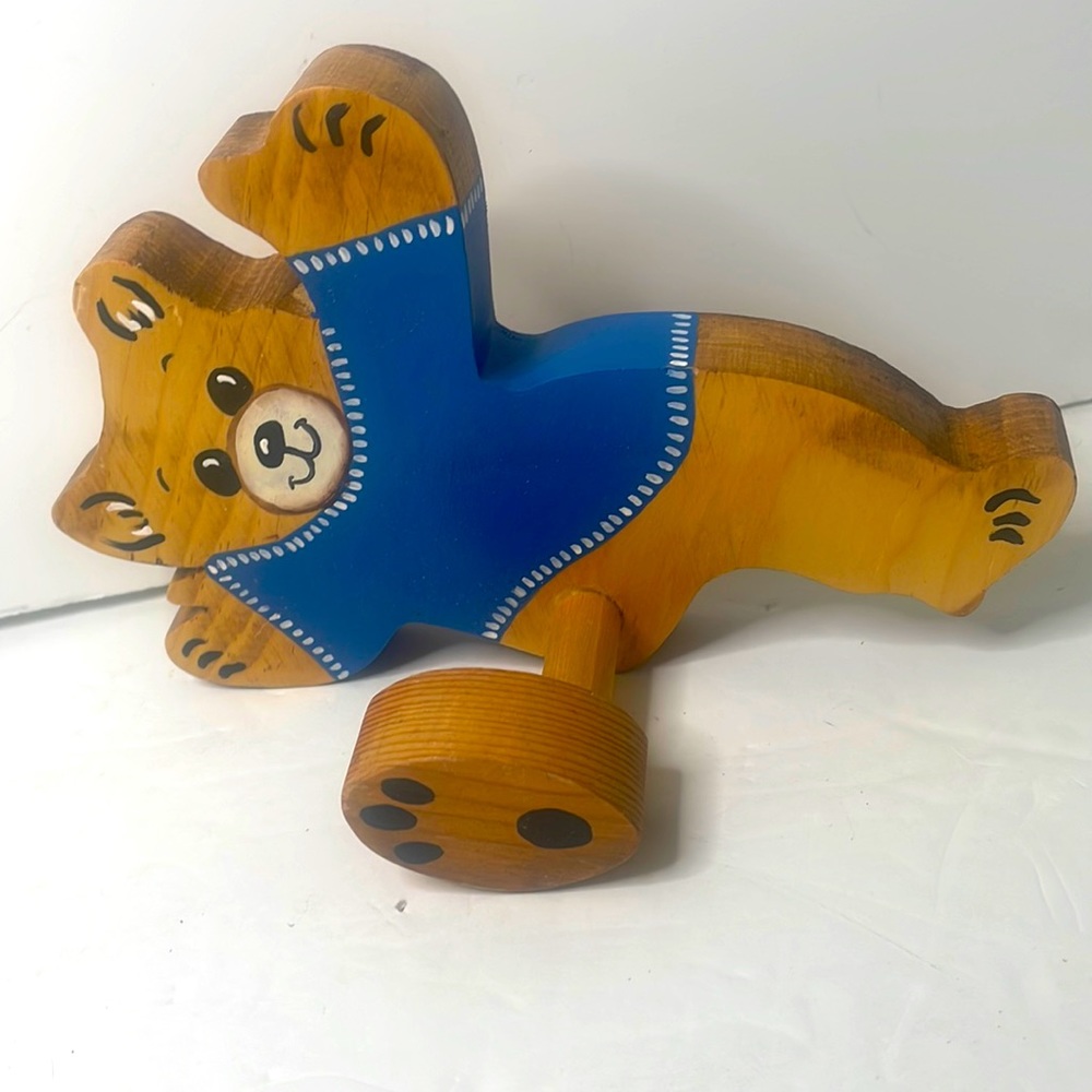 Hand Made Wooden Bear Wall Hanger Kids Jackets